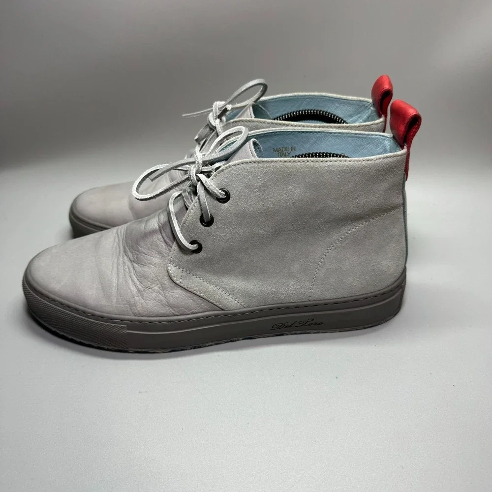 Del Toro Chukka Suede Boots Mens Size 9 Gray Leather Made in‎ Italy